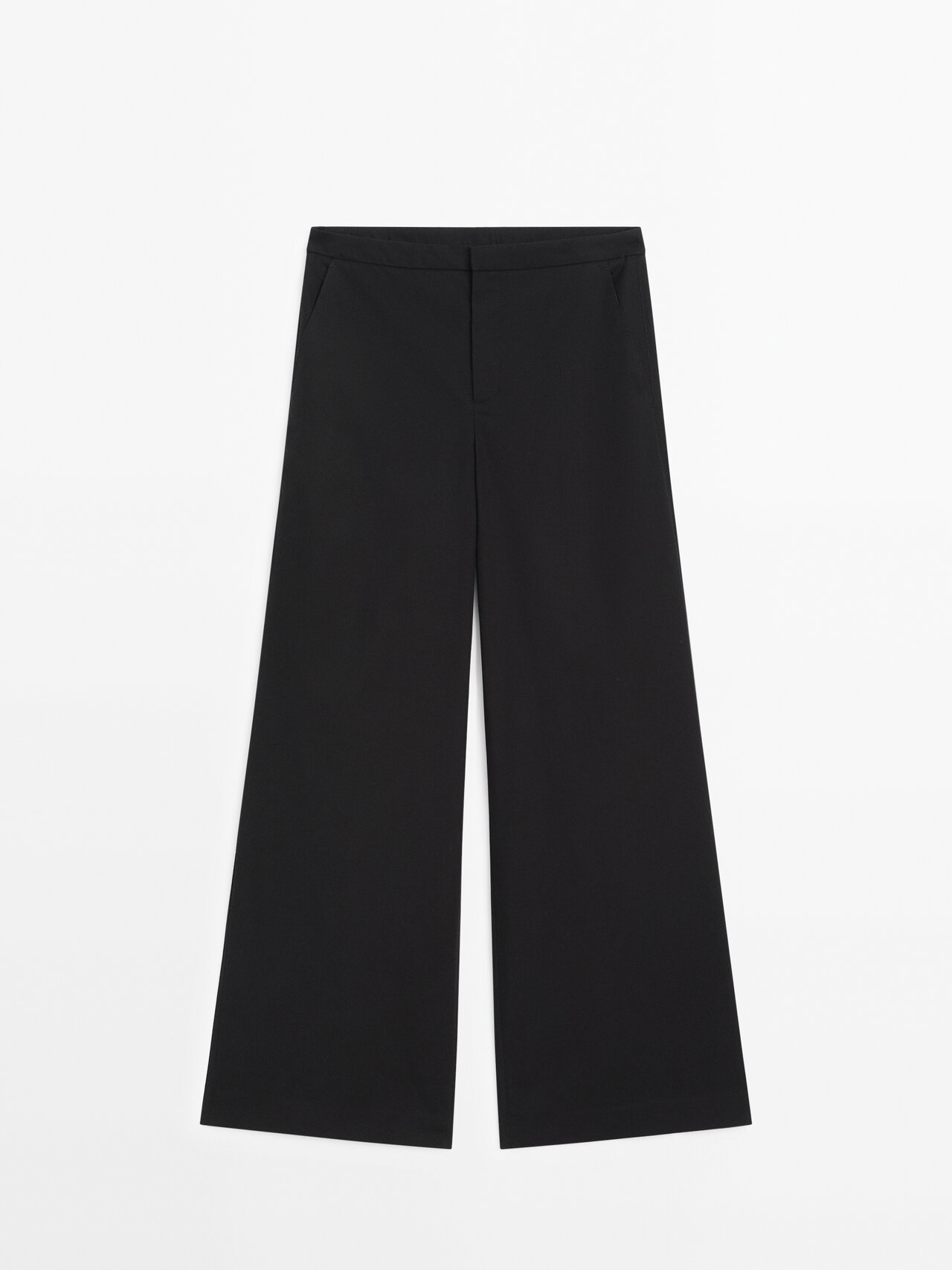Massimo Dutti【NEW】Poplin trousers with elasticated Massimo Dutti 100% Cotton Poplin Trousers In Black | ModeSens