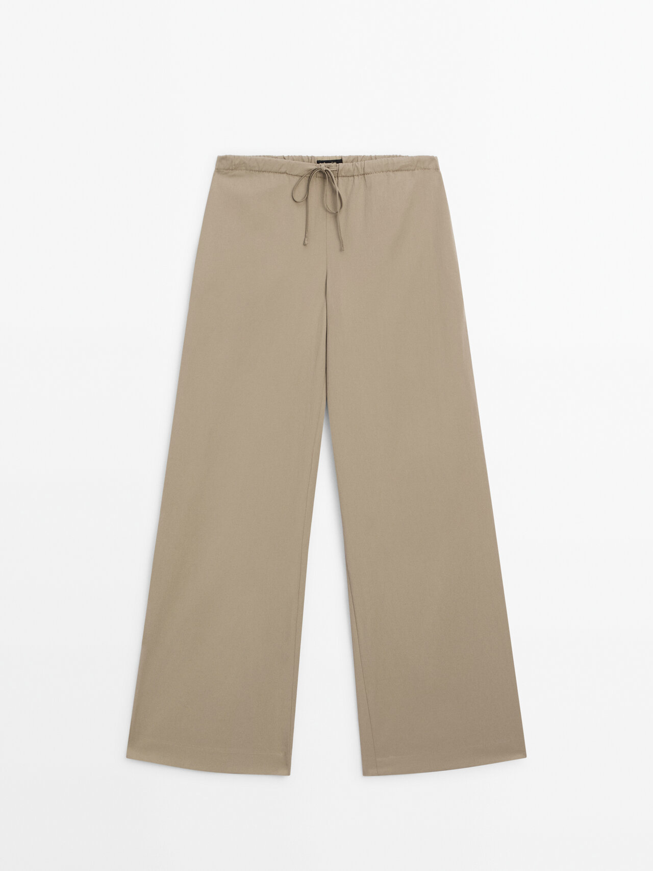 Massimo Dutti Poplin Suit Trousers In Whisky