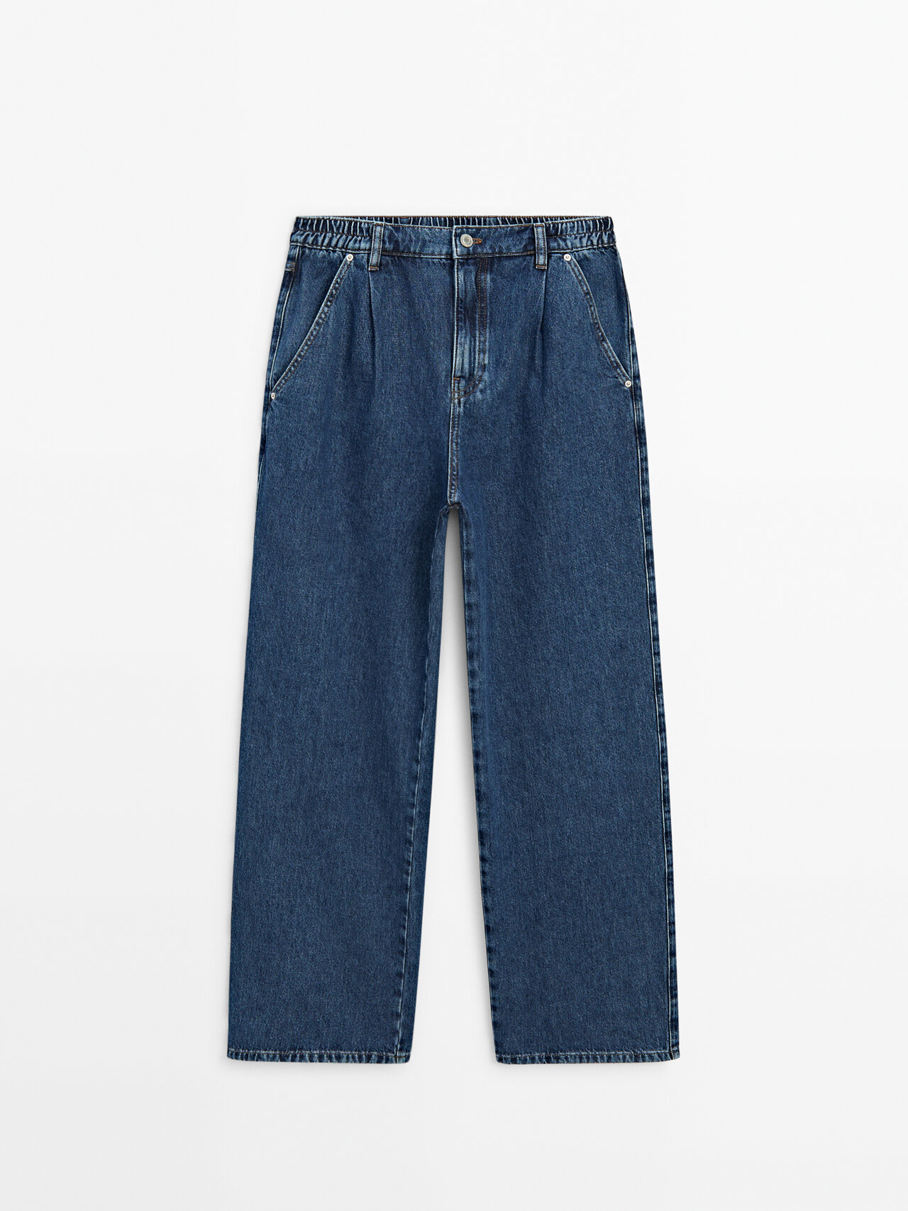 【Massimo dutti】ワイドジーパン Massimo Dutti Mid Wash Wide-leg Jogger Jeans In Medium Blue