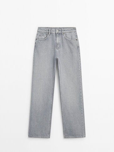 Mid-rise wide-leg full length jeans