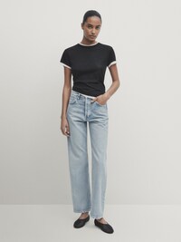 Women's High Waisted Jeans - Massimo Dutti