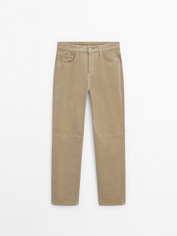 Slim fit needlecord trousers with seam detail