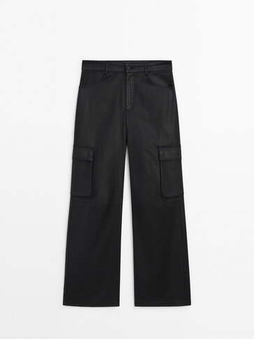 Waxed cargo trousers