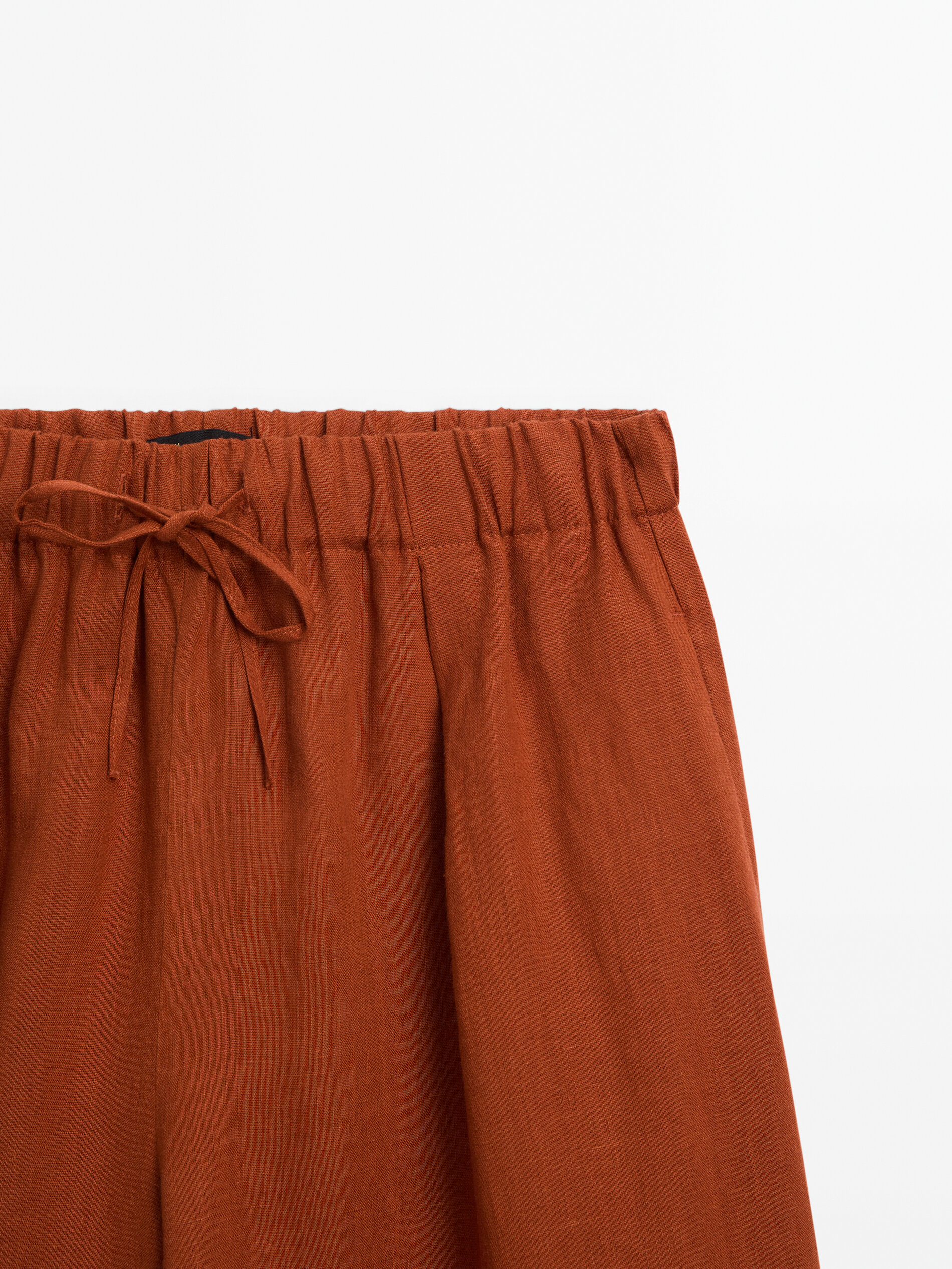 Pantalón 100% lino cintura elástica