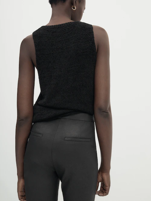 Waxed leggings · Black · Dressy