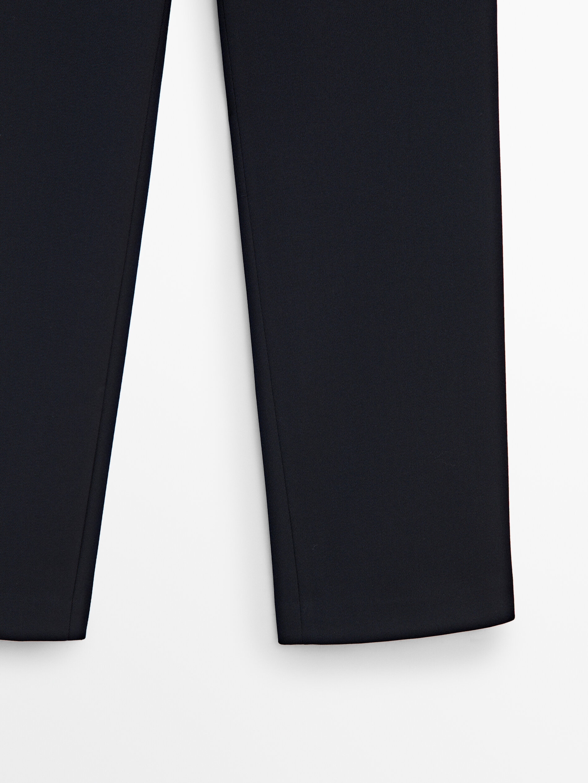 Straight-fit plain navy blue trousers · Navy Blue · Dressy