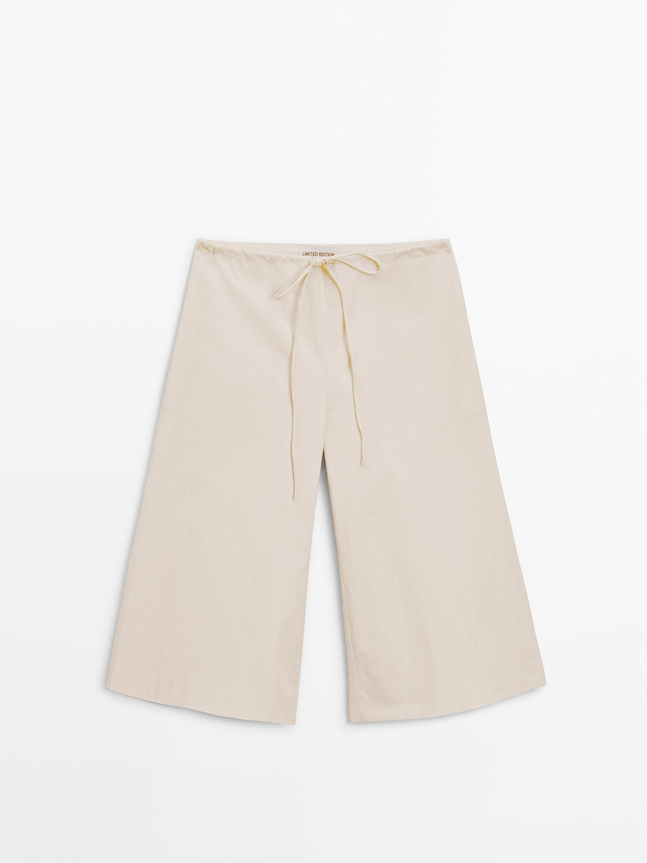 Massimo Dutti Faded-effect Bermuda Shorts In Cream