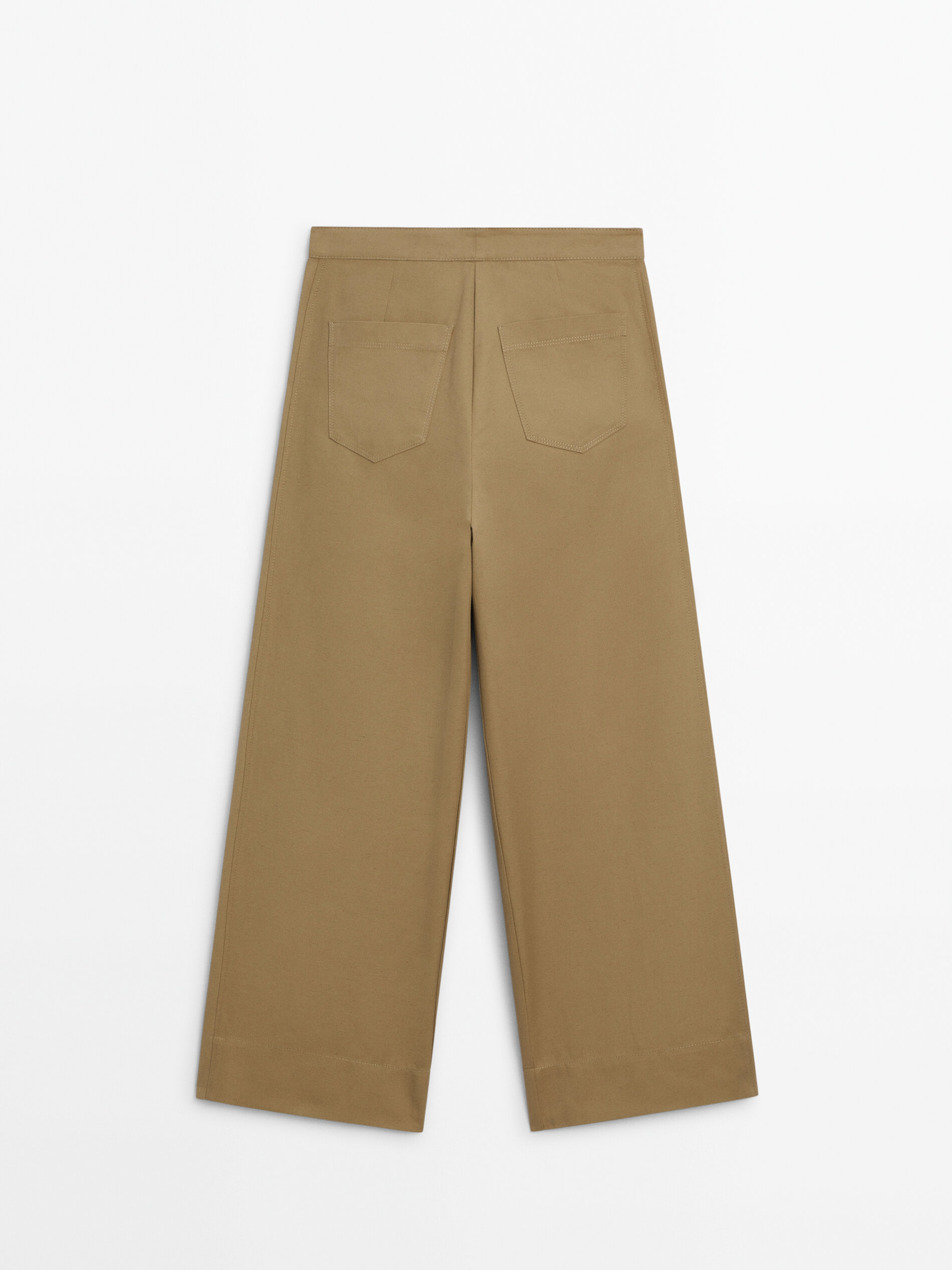 High-waist wide-leg trousers with double dart detail