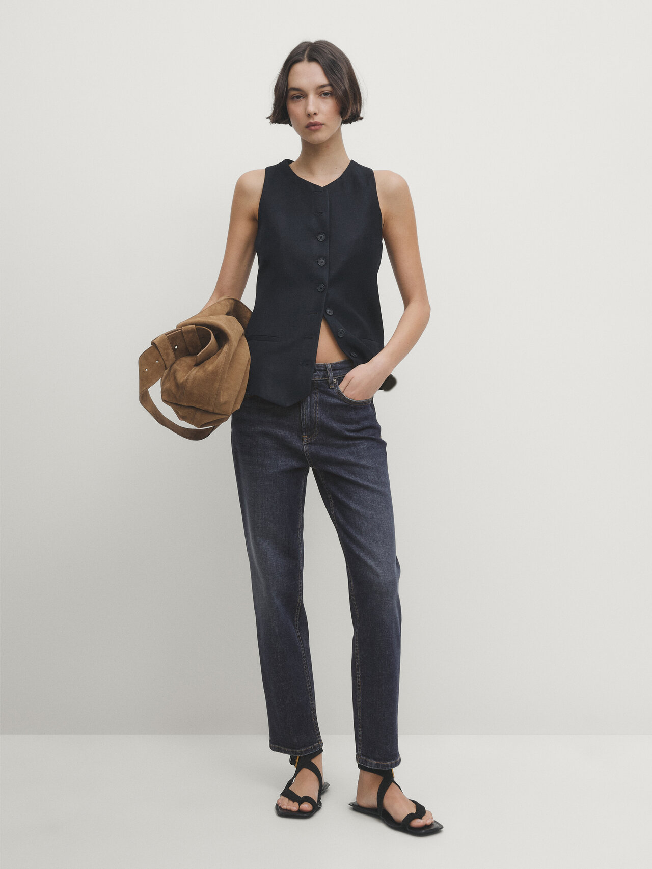 MASSIMO DUTTI Mens Slim Jeans W34 L34 Beige Cotton