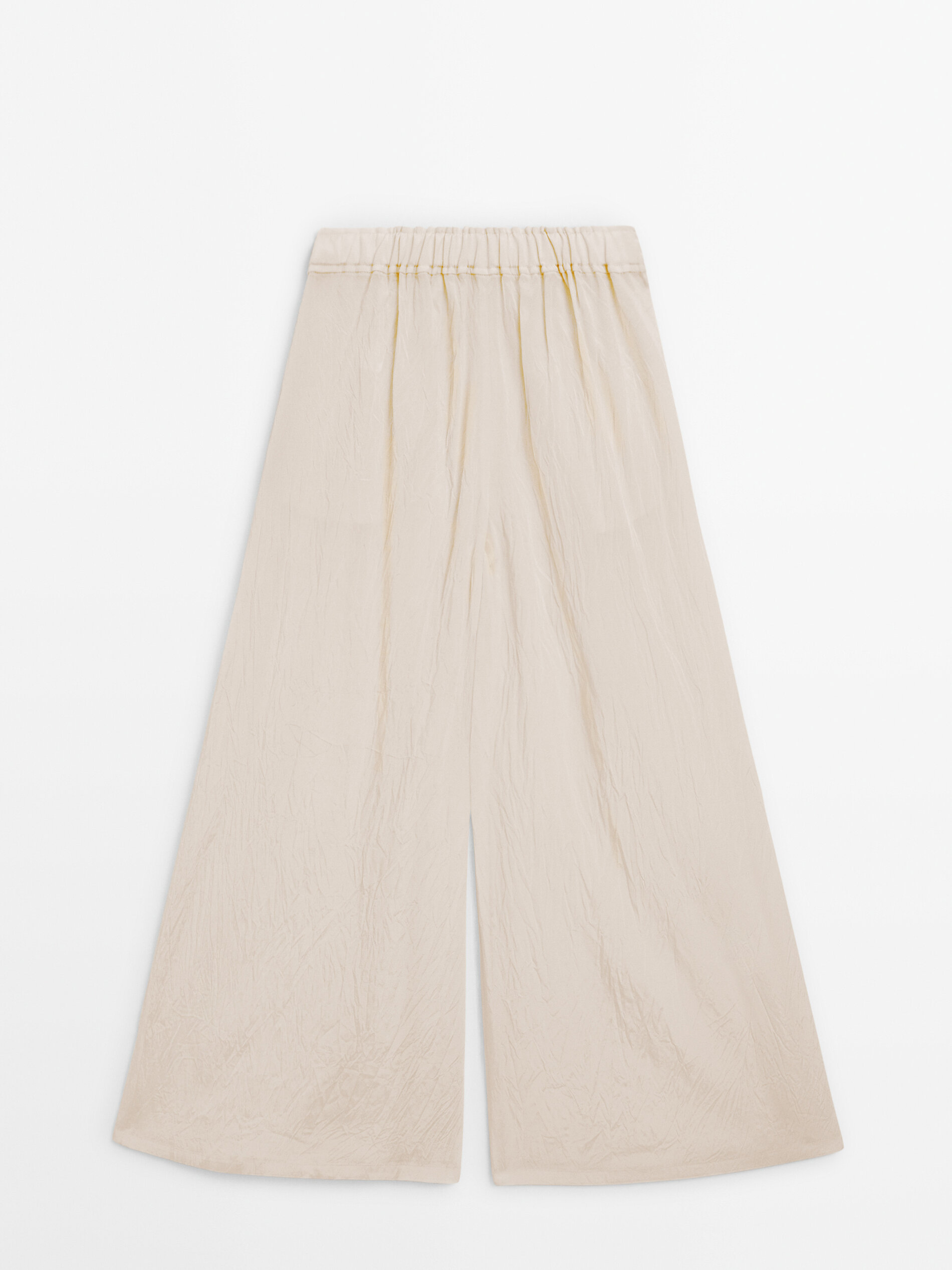 Wide-leg satin trousers with pleats - Limited Edition · Peach 