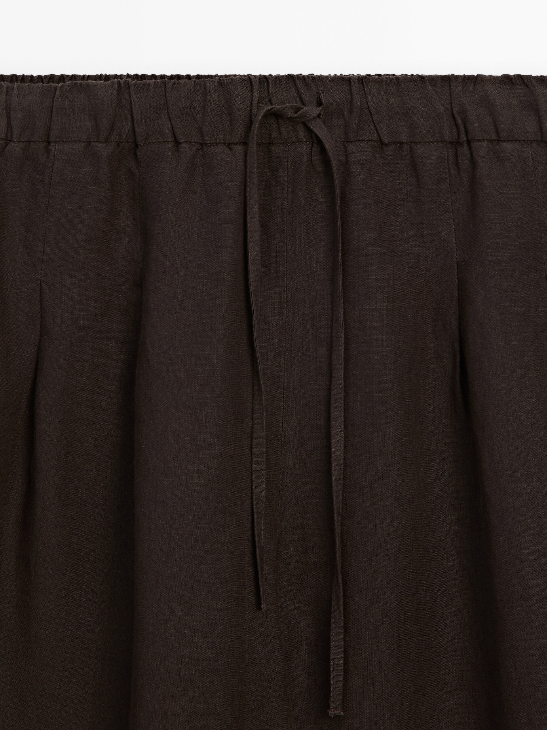 Pantalón traje barrel 100% lino pinzas