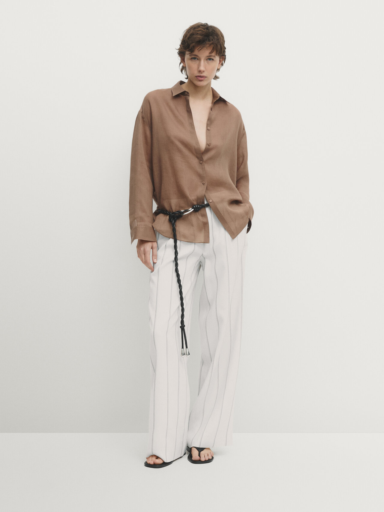 Trousers with Elasticated Waistband and Adjustable Hems main image 0