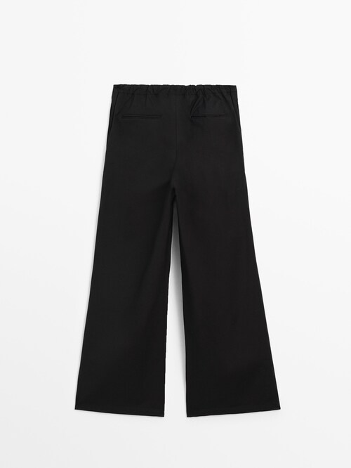 STRAIGHT FIT TROUSERS - Black