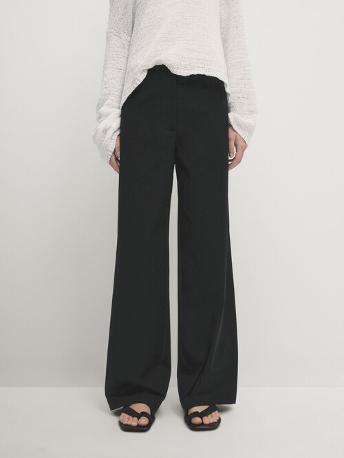 Black Suit Pants Loose Fit Trousers Wide Leg Soft Acetate Pants Neza Studio Long  Trousers Unisex Pants Minimalist Style 