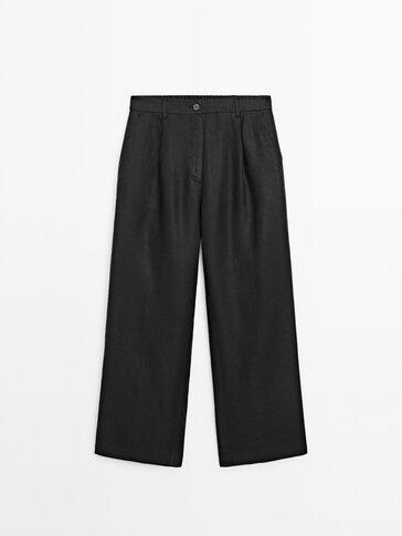 Low rise best sale black trousers