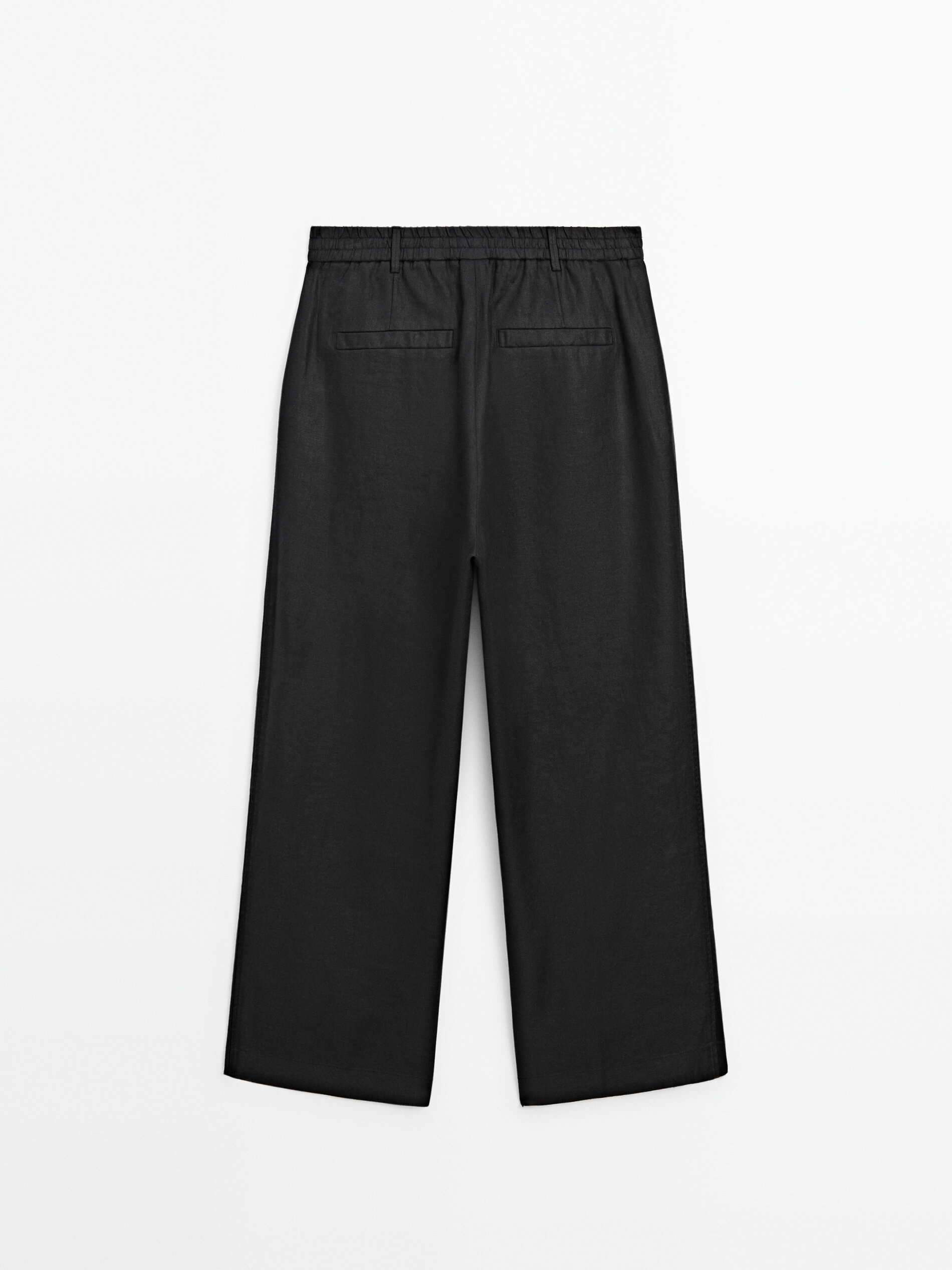 MASSIMO DUTTI Linen Blend Straight Trousers in White | Lyst