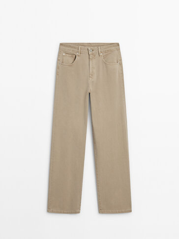Relaxed-fit mid-rise denim trousers