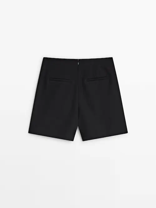 Plain black Bermuda shorts