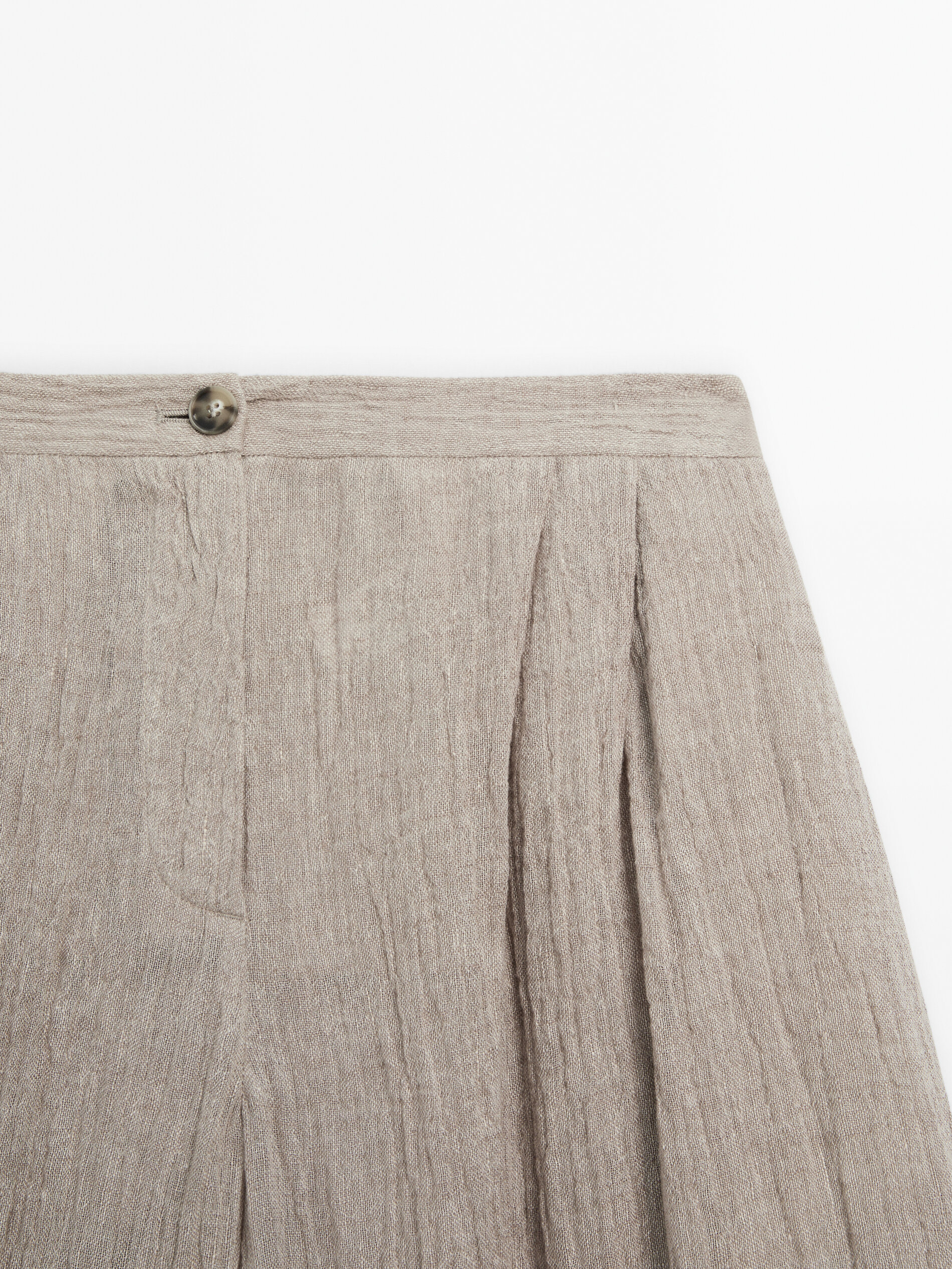 Pantalón ancho gofrado 100% lino