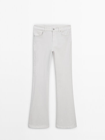 Zara white best sale flare pants