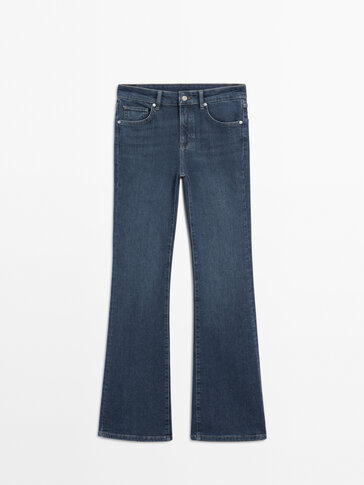 Jeans tiro alto skinny flare