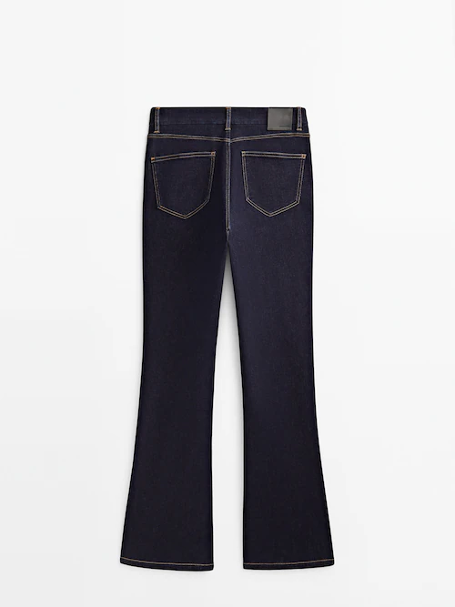 Flared High Jeans - Dark denim blue - Ladies