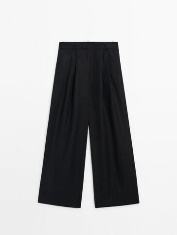 Straight fit double dart trousers