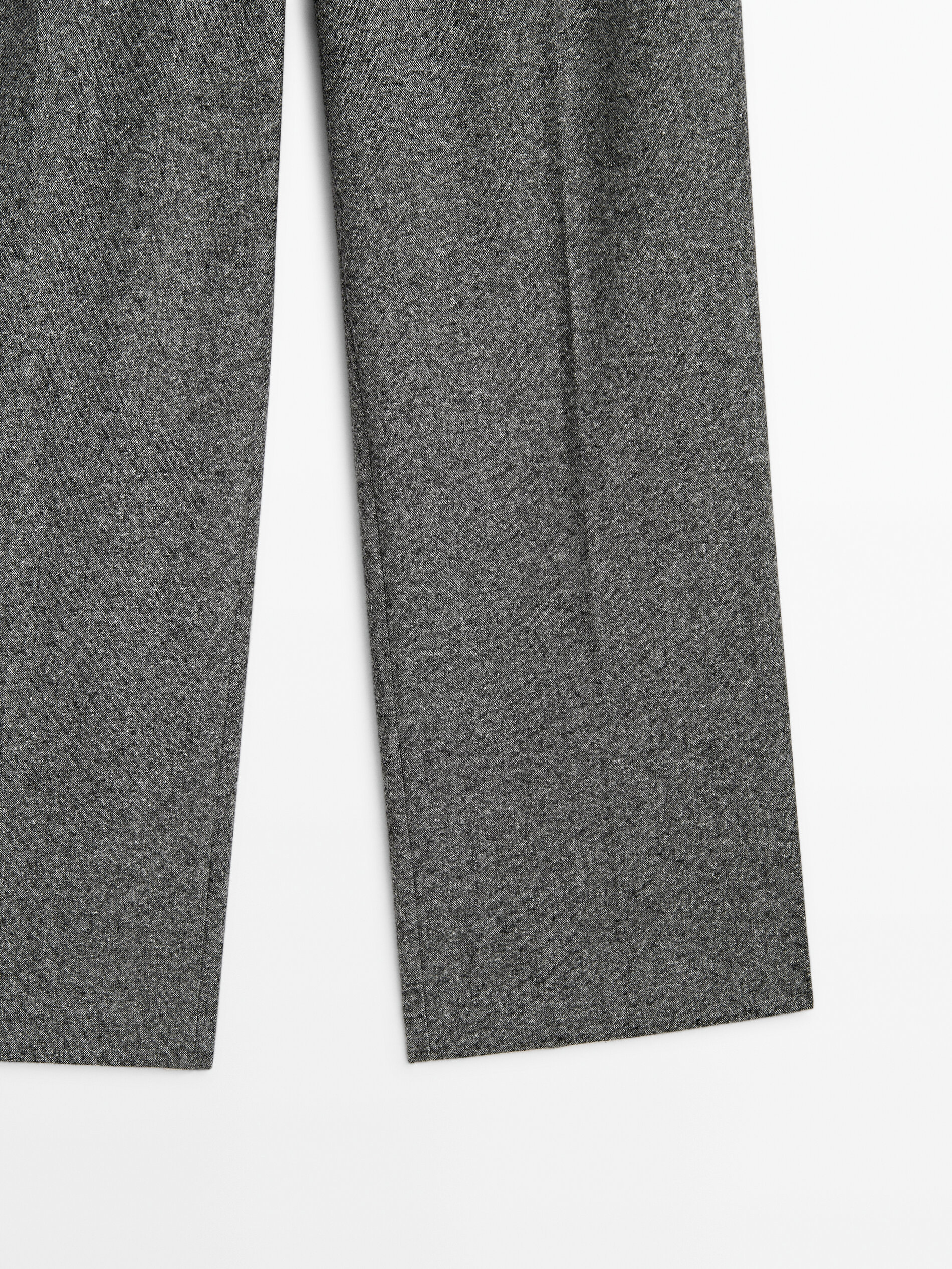 Pantalón pinzas con lana jaspeado