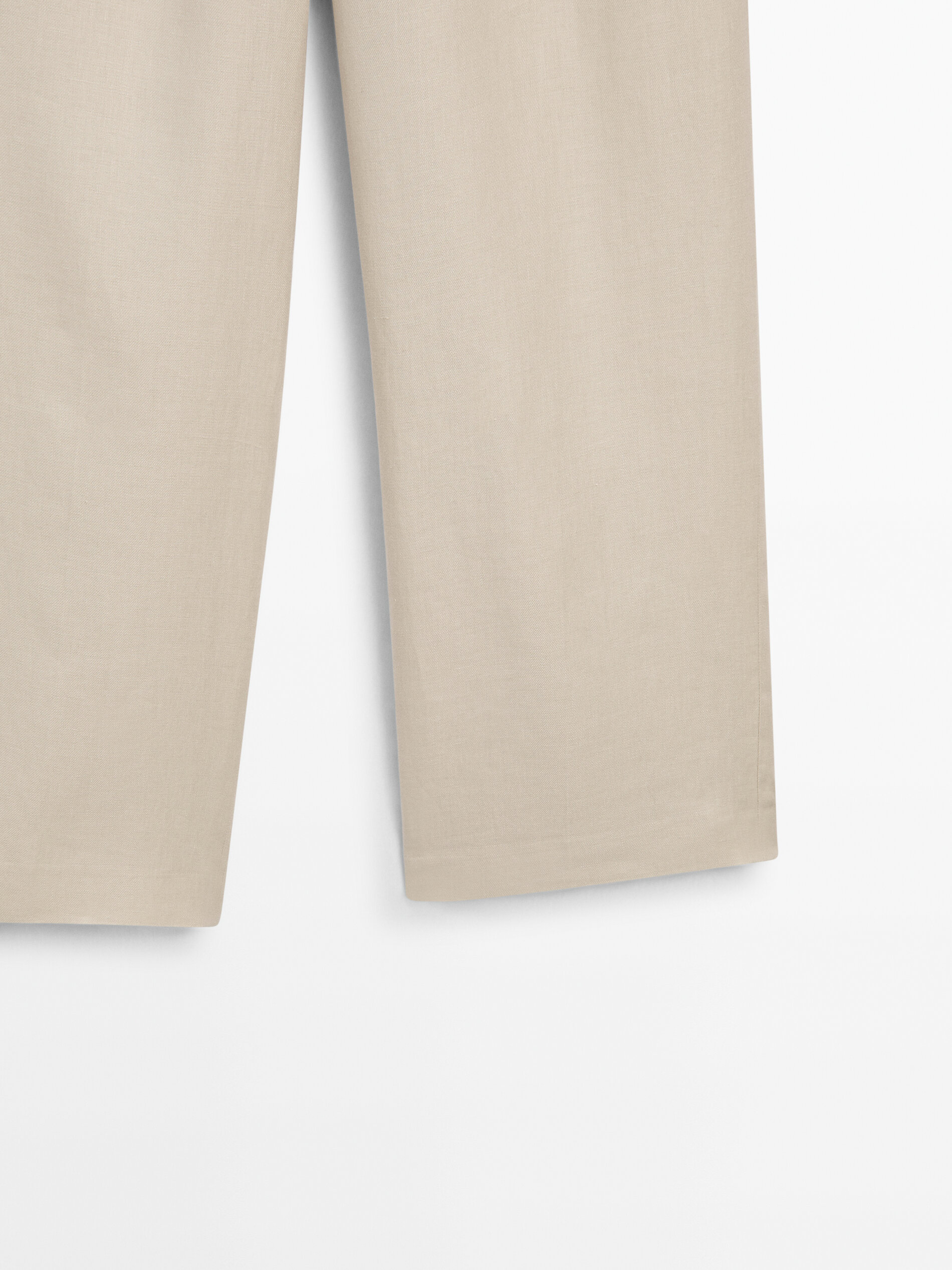 Pantalón traje ancho 100% lino pinzas