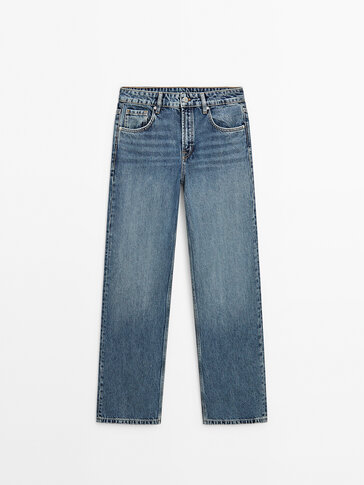 Straight fit low-rise jeans