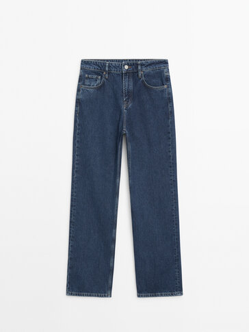 Mid-rise straight-leg regular length jeans