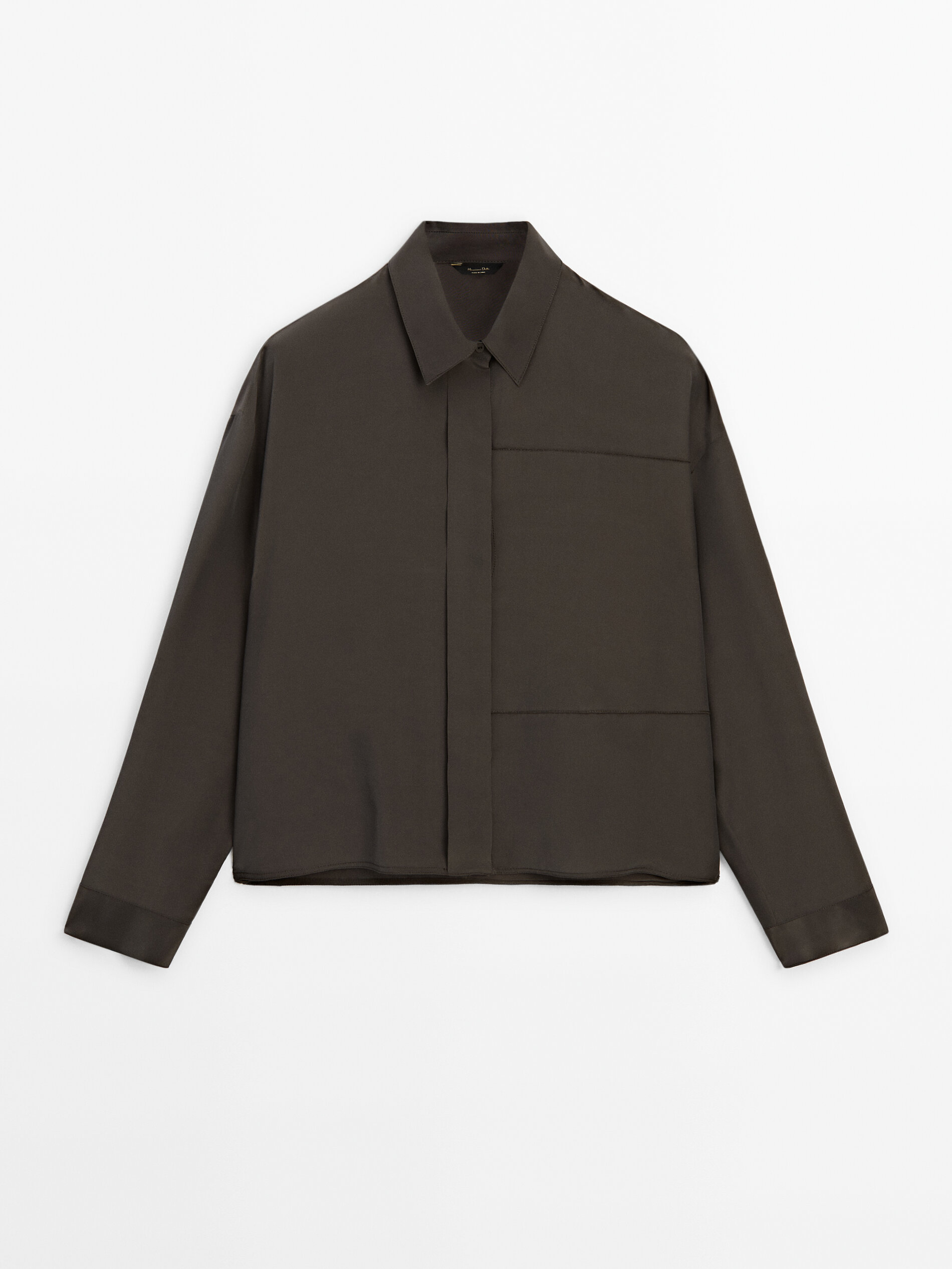 Silk blend shirt with seam detail