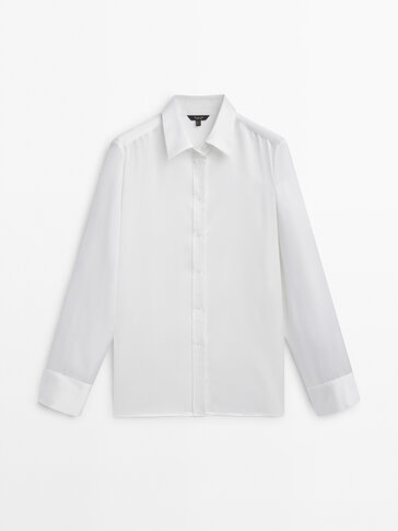 Satin shirt with cut-out details