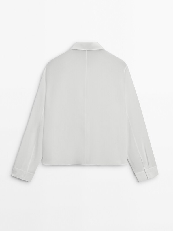 Flowing 100% silk crepe shirt · Cream · Shirts | Massimo Dutti