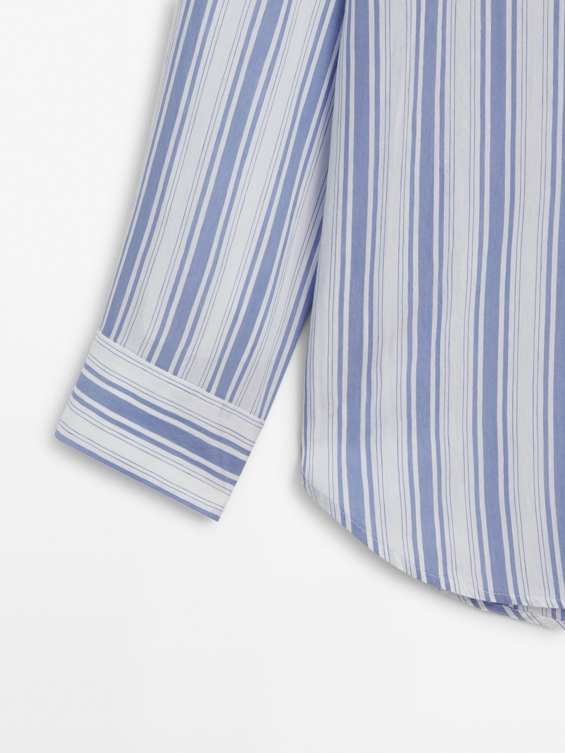 Striped oversize blouse · Sky Blue · Shirts | Massimo Dutti