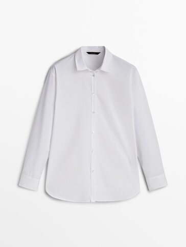 Poplin shirt with buttons