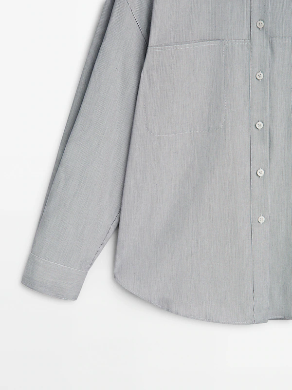 Striped shirt with hidden pockets · White · Shirts | Massimo Dutti