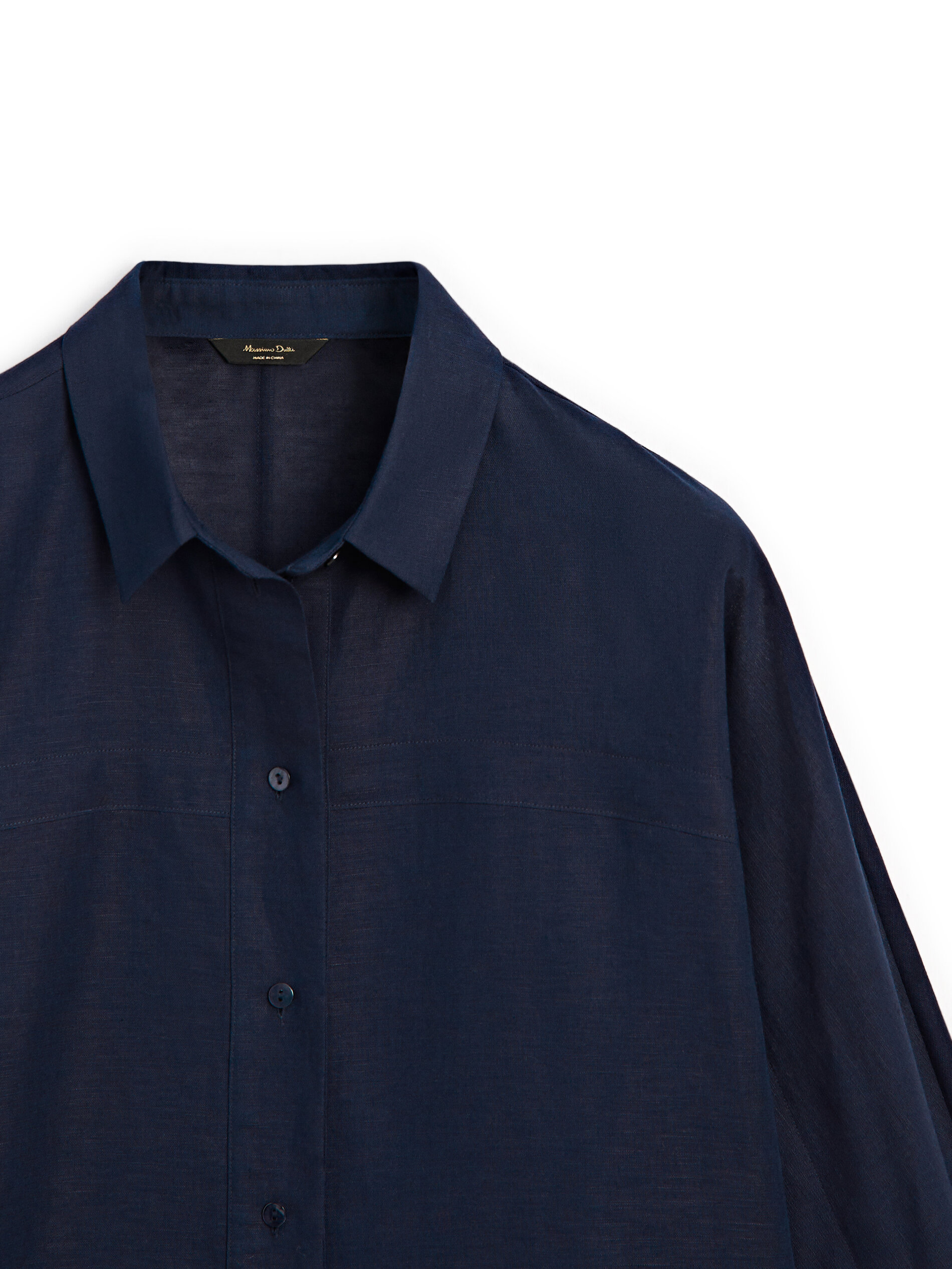 Shirt with cotton and linen