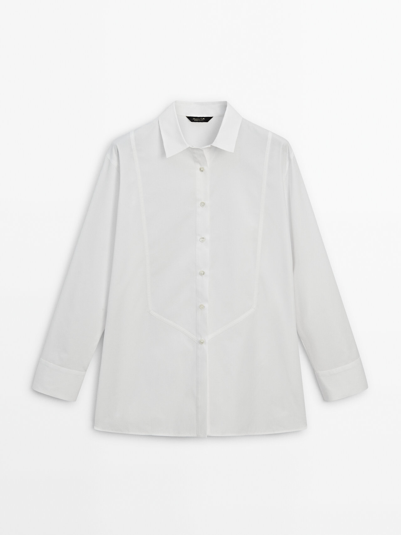 Shop Massimo Dutti Cotton Poplin Shirt In White