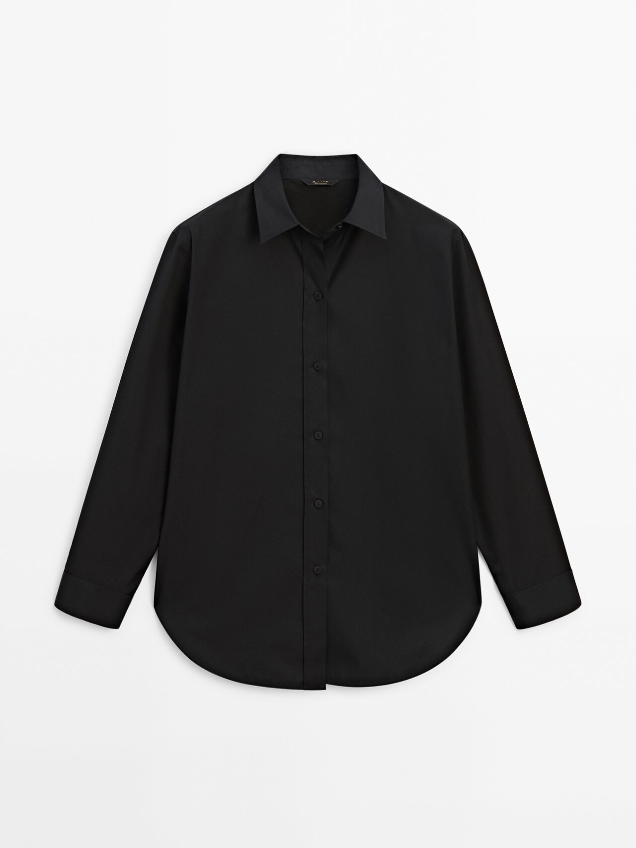 Shop Massimo Dutti Cotton Poplin Shirt In Black