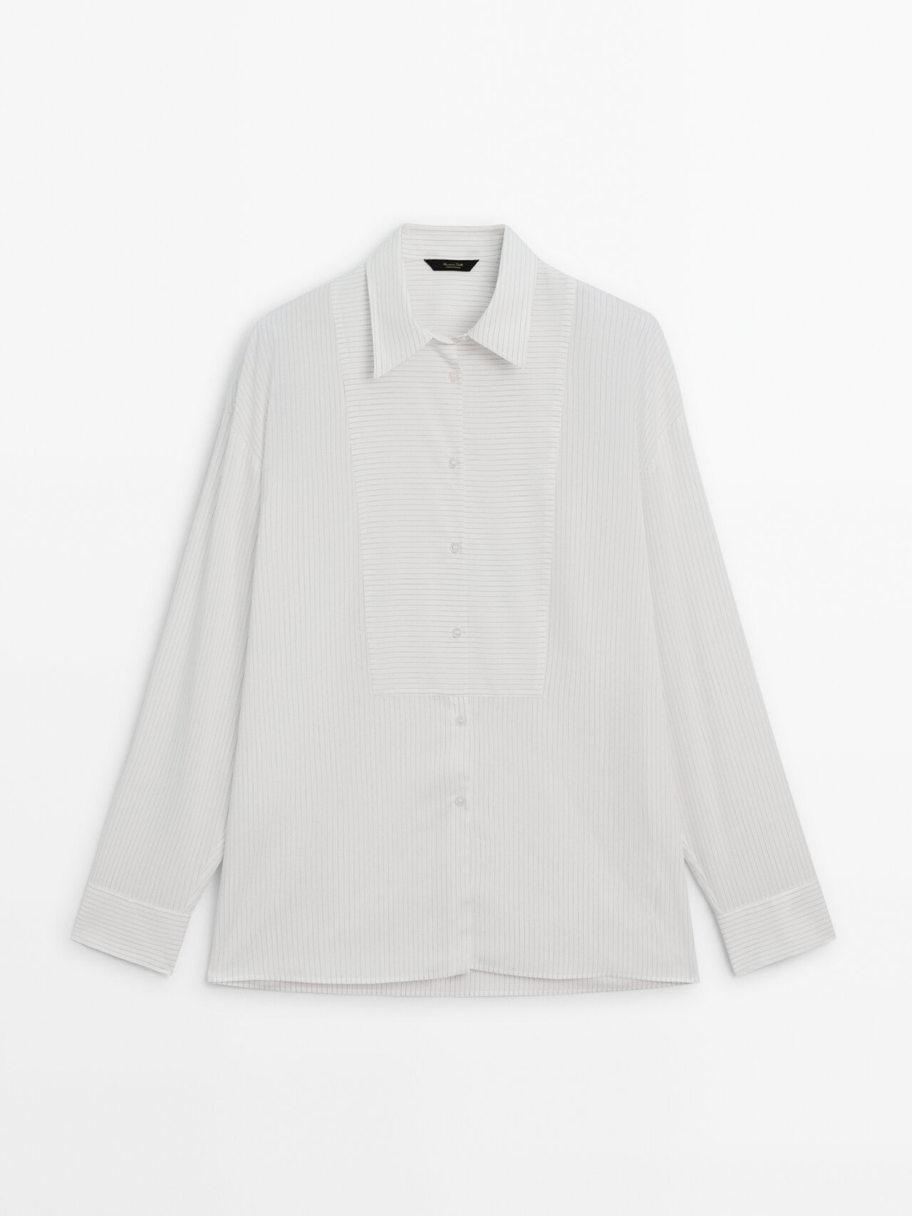 Shop Massimo Dutti Striped Shirt With Chest Detailing In White