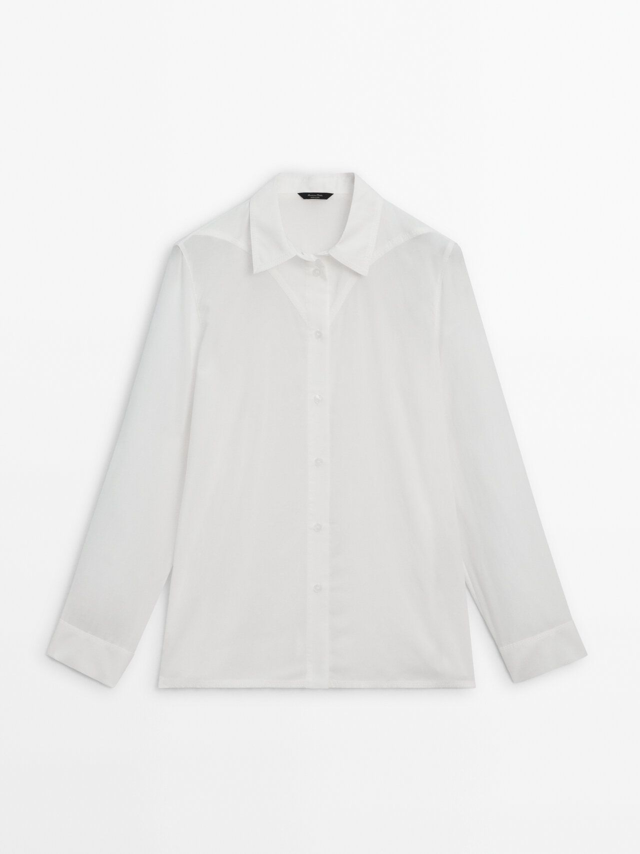 Massimo Dutti Lyocell Shirt With Triangular Detail In White