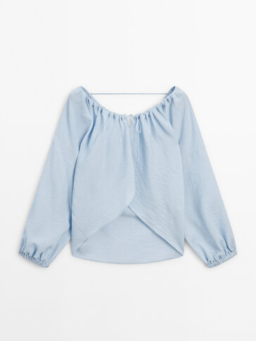 Creased-effect blouse with back detail