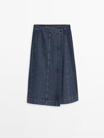KAREN MILLEN Zip Front Denim Mini Skirt | Endource