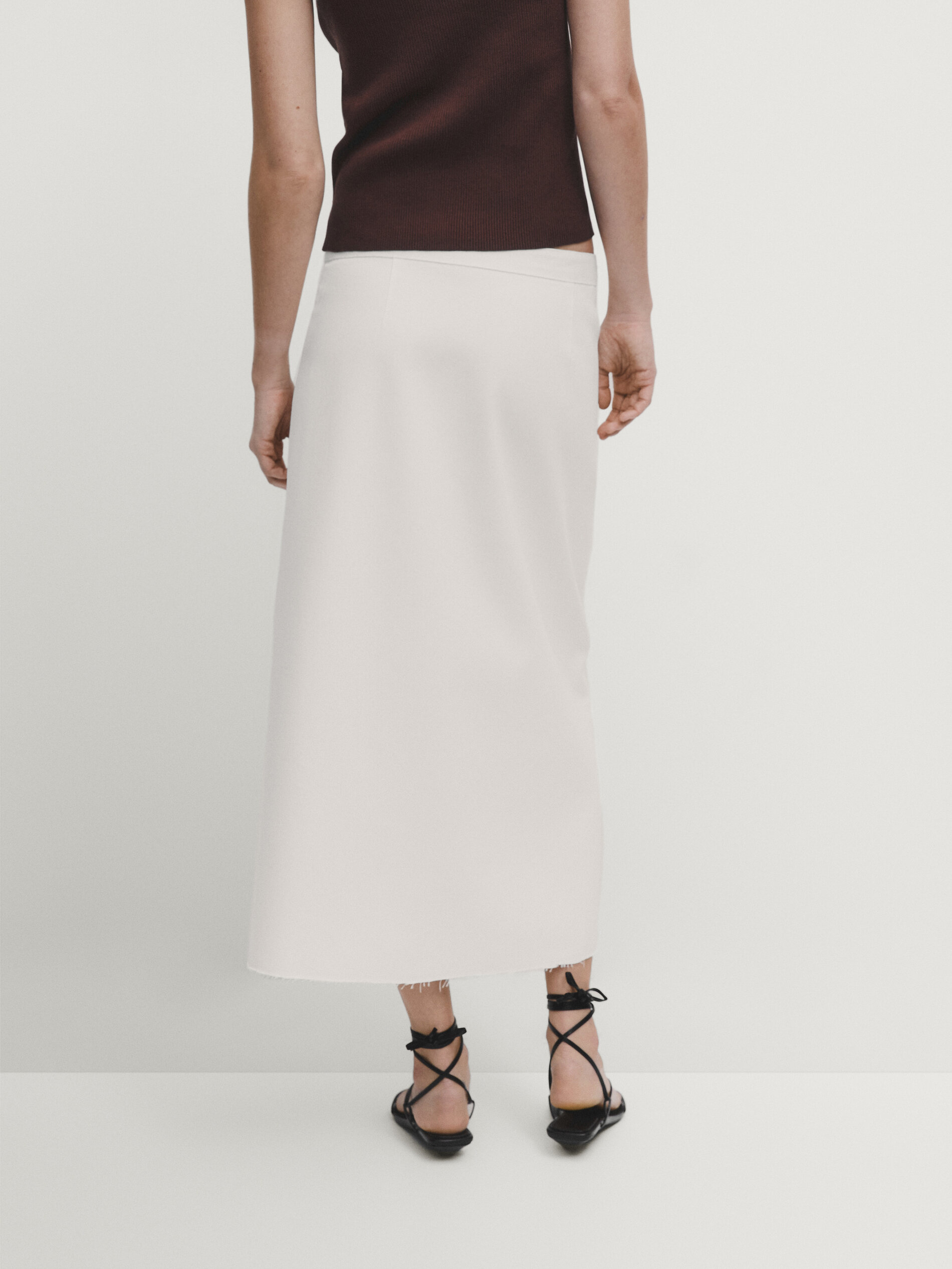 White denim hot sale wrap skirt