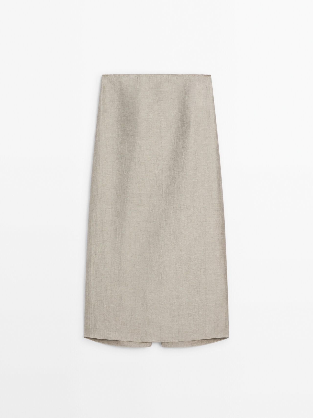 Massimo Dutti Creased-effect Camisole Satin Midi Skirt In Grey