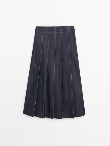 Massimo dutti 2024 grey pleated skirt