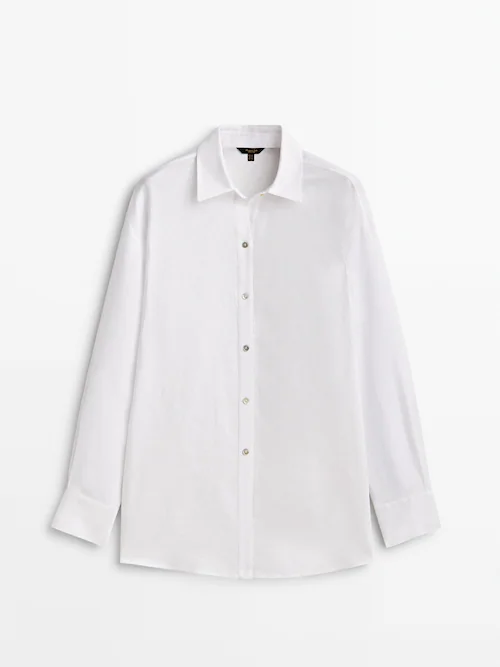 100% linen blouse - Woman