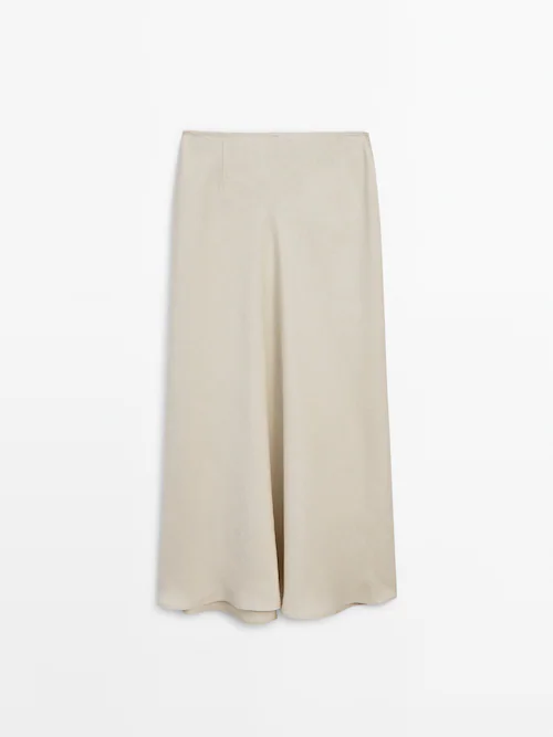 Wrap skirt, m, Oysho, 170/70 cm, with drawstring waist and hummingbird  pocket