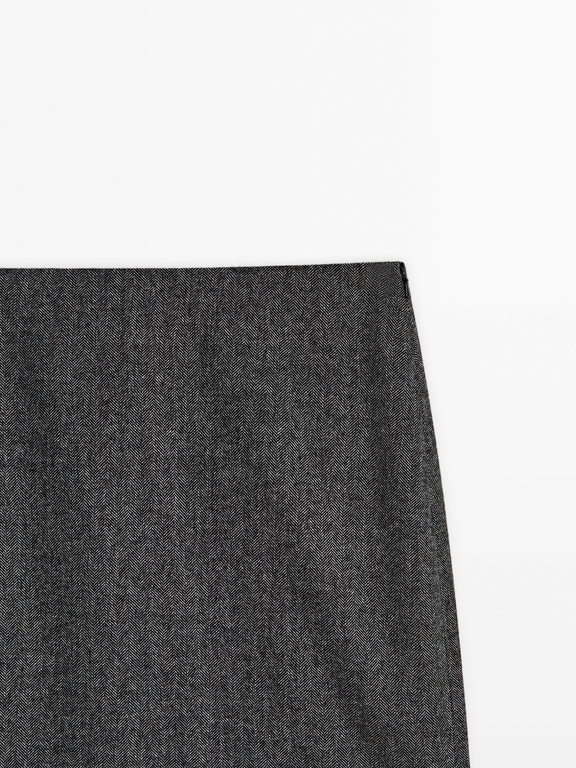 Wool blend herringbone short skirt · Grey · Smart / Skirts 